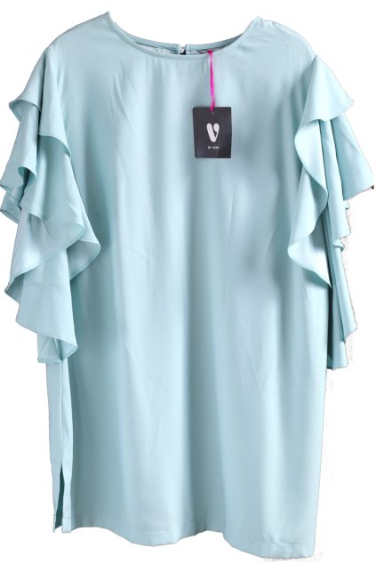 Dámská světle modrá halenka s volány narukáveh / BY VERY / XXL (46/48) / UK 18  ANGLIE