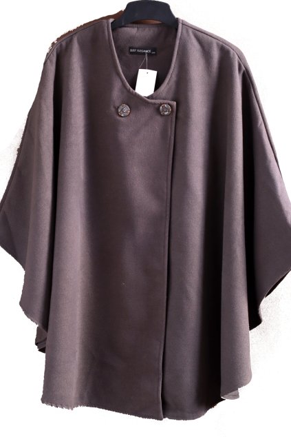Dámské šedé kabátkové pončo - oversized / JUST ELEGANCE  / ANGLIE