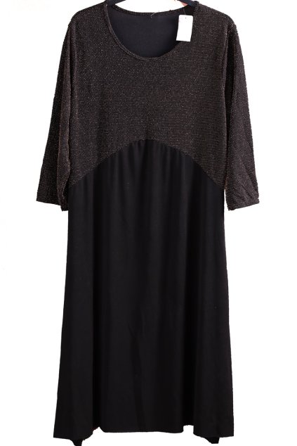 Dámské černé šaty s hnědými třpytkami ve vrchní části / XXXL (50) / UK 22 / ANGLIE