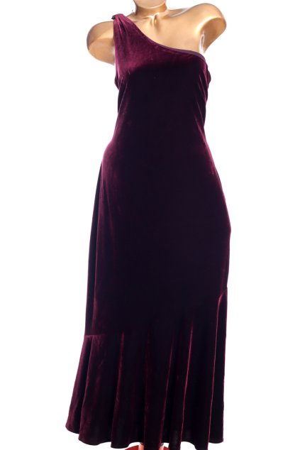 Dámské vínové semišové šaty na jedno rameno / PRINCIPLES / XXL (46) / UK 18 / ANGLIE