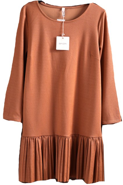 Dámské hnědé třpytivé šaty / BAZA / XXXL (46/48++) / UK 20/22 / ANGLIE