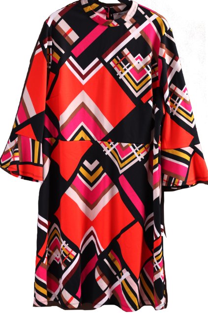 Dámské černé šaty s barevnými pruhovými vzory / TU / XXXL (50) / UK 22 / ANGLIE