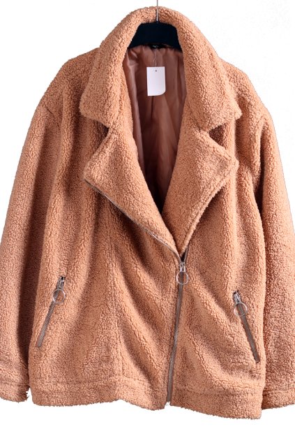 Dámská hnědá plyšová  bunda / MCO /  XXXL (50/52+++) / UK 22 / ANGLIE