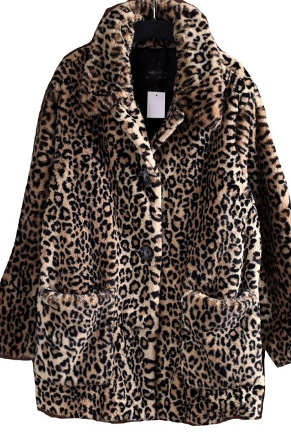 Dámská kožíšková bunda s leopardém vzorem / Marks & Spencer/ XXXXL (50/52+) / UK 22 / ANGLIE