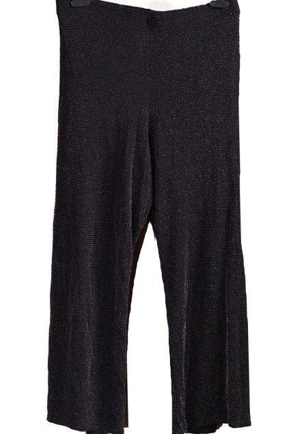 Dámské černé kalhoty s barevnými třpytkami / CURVEWOW / XXXXL (54/56) / UK 26/28 / ANGLIE