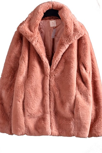 Dámská růžová kožíšková bunda / TU / XXXXL (50/52) / UK 22 / ANGLIE