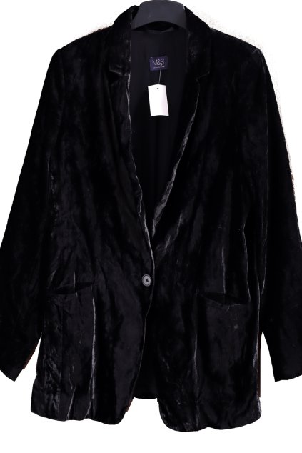 Dámské semišové  černé sako /  Marks & Spencer / XXL (44/46) / UK 16 / ANGLIE