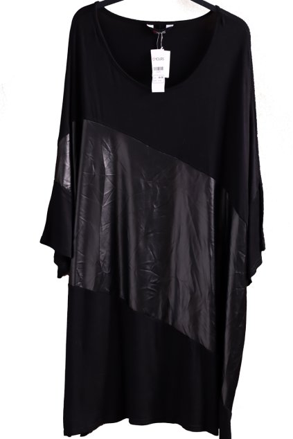 Dámská černé tunika s koženkou / YOURS / XXXXL (54/56/58) / UK 26/28  / ANGLIE