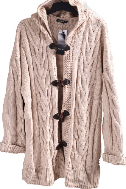 Dámský hnědý svetrový kardigan/kabátek / SHEILAY / XXXXL (50/52) / UK 22/24 / ANGLIE