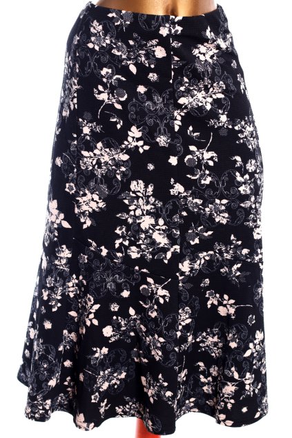 Dámská černá sukně s hnědými květy / JULIPA/ XXXL (58) / UK 26 / ANGLIE