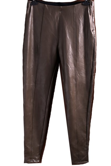 Dámské khaki koženkové kalhoty / NEW LOOK / XXL (46) / UK 18 / ANGLIE