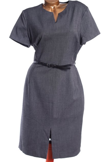 Dámské černo-šedé šaty s páskem / THE COLLECTION / XXL (46) / UK 18 / ANGLIE