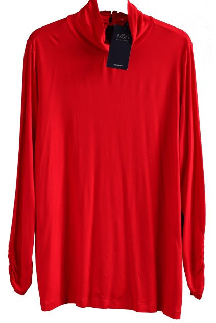 Dámský červený rolák / Marks & Spencer / XXXL (50) / UK 22 / ANGLIE
