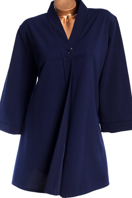 Dámské tmavě modré sako be zapínání / NICOLE / XXXL (46) / UK 18 / ANGLIE