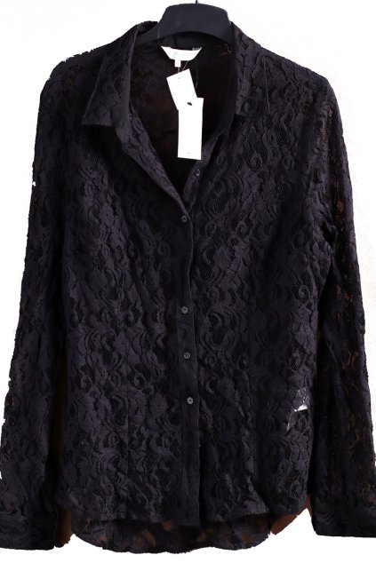 Dámská černá krajková košile / PEACOCKS / XXXL (46/48) / UK 18/ ANGLIE