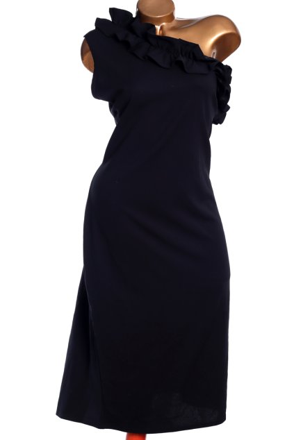 Dámské černé šaty na jedno rameno s volány / IN THE STYLE  / (56) / UK 28/ ANGLIE