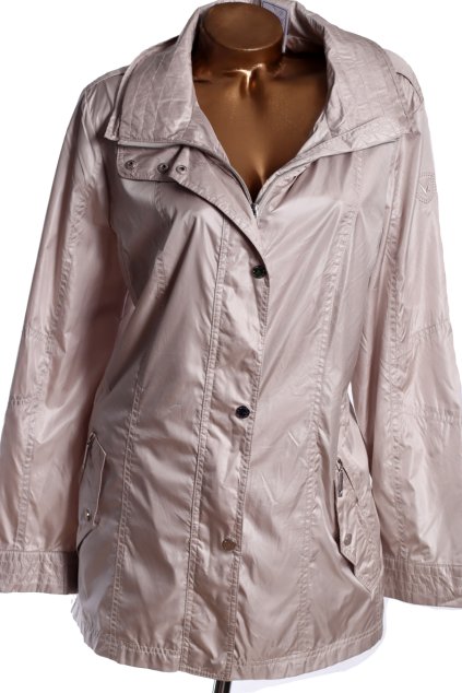 Dámská šedá lesklá bunda  s kapucí  / FUCHS SCHMITT / XXXL (48/50) / UK 20 /  ANGLIE