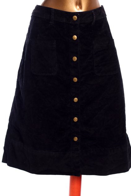 Dámská černá manšestrová sukně / GEORGE / XXXL (50) / UK 22 / ANGLIE