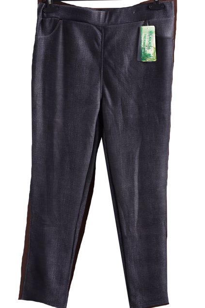 Dámské zateplené šedé džegíny / ELEUEK / XXXXL (52/54) / UK 24/26 / ANGLIE