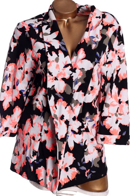 Dámský černo-bílo-růžovo-modro-šedý vzorovaný  přehoz / NEW LOOK / XXXL (50) / UK 22 / ANGLIE