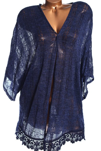 Dámský tmavě modrý přehoz s krajkou  / GEORGE  / XXXL (46) / UK 18 / ANGLIE