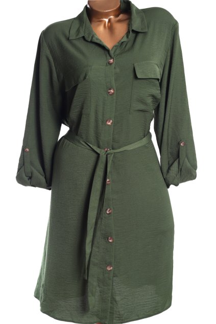 Dámské zelené košilové šaty / F&F/ XXXL (50) / UK 22  / ANGLIE