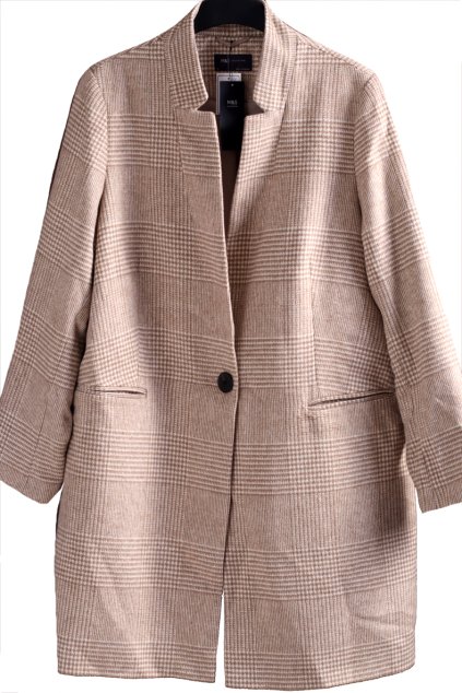 Dámský hnědo-bílý zimní  kabátek / M&S / XXXL (50) / UK 22 /  ANGLIE
