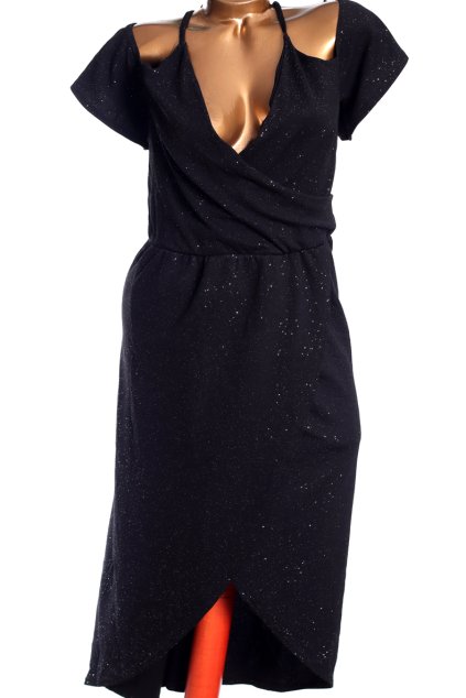 Dámské černé třpytivé šaty / QUIZ / XXXXL (52) / UK 24 / ANGLIE