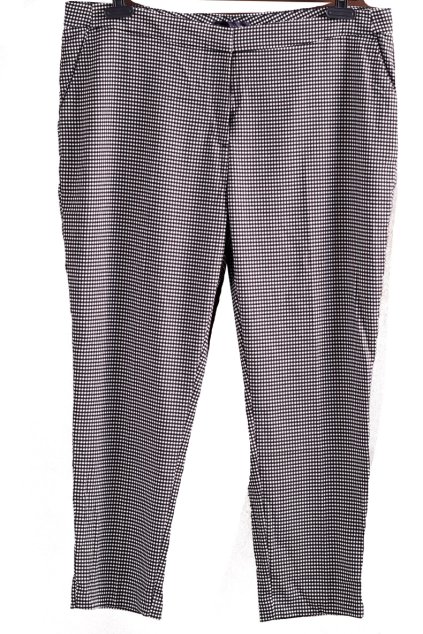 Dámské černo-bílé kostkované zimní kalhoty  / M&S / XXXXL (48) / UK 20/ ANGLIE