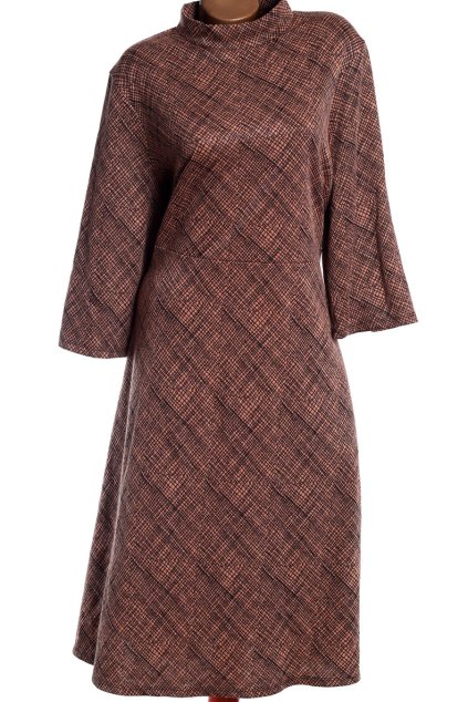Dámské zimní hnědo-černé vzorované šaty / George / XXXXL (52) / UK24 /  ANGLIE