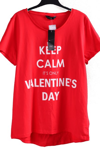 Dámské červené triko s nápisem / F&F / XXL (48) / UK 20  ANGLIE