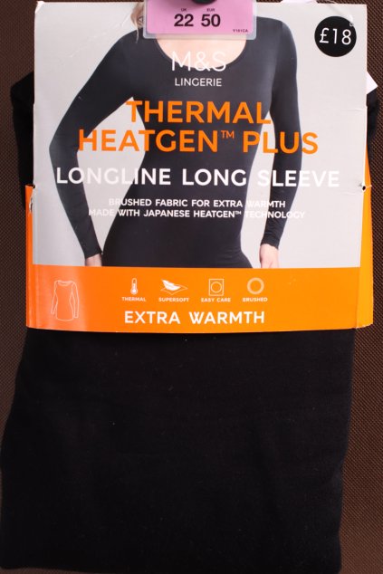 Dámské černo termo triko  / MS  / XXL (50) / UK 22 / ANGLIE