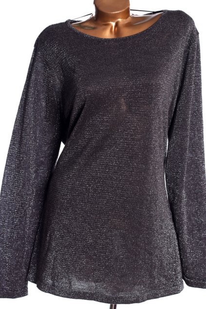 Dámská černá třpytivá halenka / F&F / XXXL (50) / UK 22/ ANGLIE