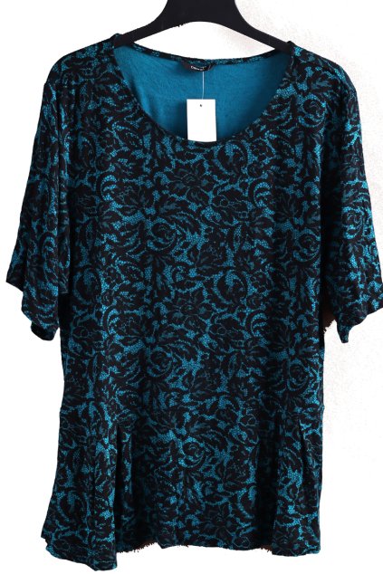 Dámská černo-modrá halenka s krajkovým vzorem / GEORGE / XXL 50 / UK 22 / ANGLIE