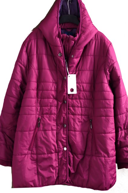 Dámská tmavě fialová bunda s kapucí / COTTON TRADERS / XXXXL (54) /  UK 26 / ANGLIE