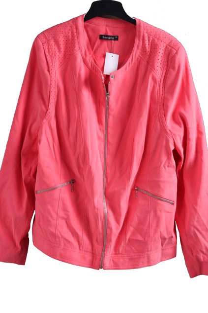 Dámská semišová růžová bunda/ BONMARCHÉ / XXXL (48) / UK 20 / ANGLIE