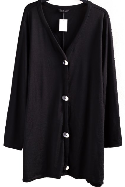 Dámský černý propínací svetřík / Evans / XXXXL (54/56) / UK 26/28 / ANGLIE