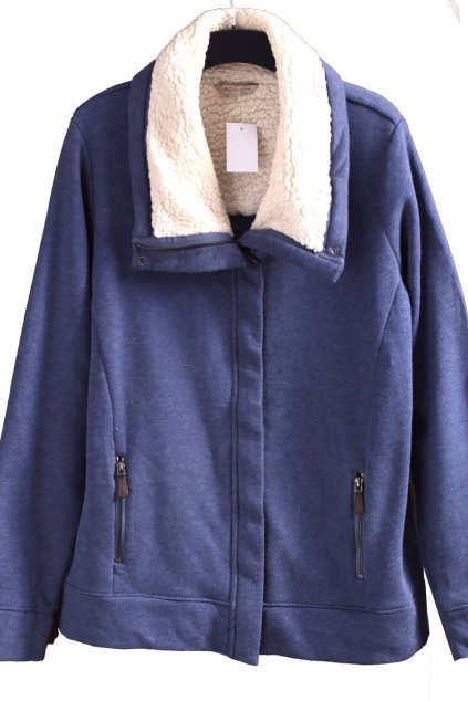 Dámská modrá mikina s kožíškem / Marks & Spencer / XXXL (48/50) / UK 20 / ANGLIE