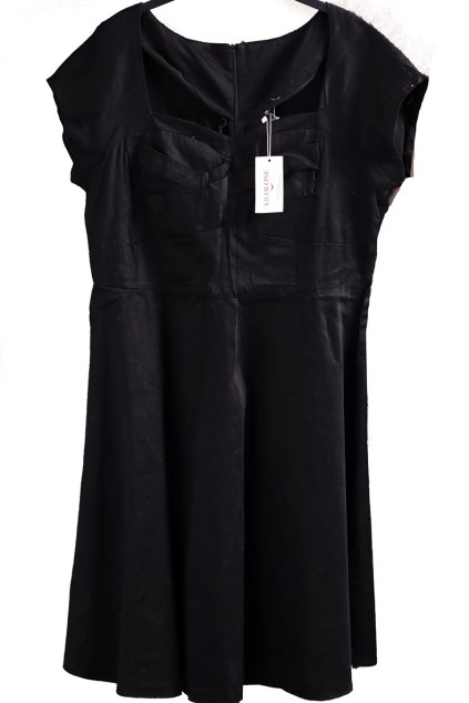 Dámské bavlněné černé šaty / KILOONE /   XXL (46/48) / UK 18/20 ANGLIE