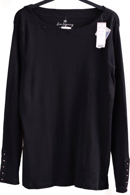 Dámské černé triko s dlouhým rukávem / F&F / XXXL (50) / UK 22 / ANGLIE