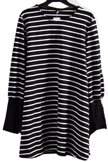 Dámské černo-bílé pruhované šaty / PAPAYA / XXL (44)/ UK 16 / ANGLIE