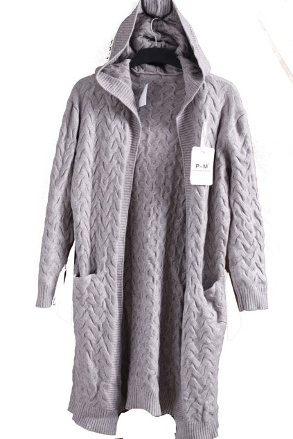 Dámský šedý SILNÝ VELMI KVALITNÍ kardigan í / P-M / XXL (46/48) / UK 18 / ANGLIE