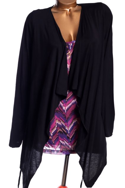 Dámská černo-fialovo-bílá  halenka se sakem 2v1 / ELEGANCE/ XXXL (46) / UK 18 / ANGLIE