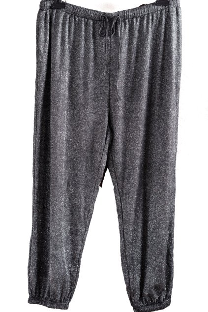 Dámské černé třpytivé kalhoty / XXXL 48/50 / UK 20/22 / ANGLIE