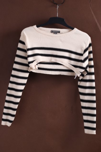 Dámská černo-bílá pruhovaná halenka s rukávy / PRIMARK / XXL (46/48) / UK 18/20 / ANGLIE