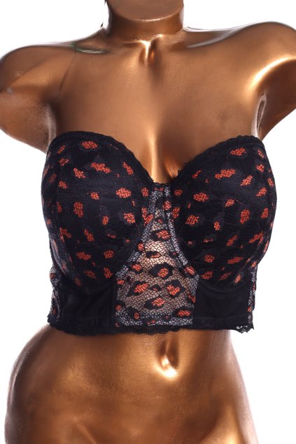 Dámská krajková černo-hnědá podprsenka / SIIMPLY BE / 100D / UK 44C / ANGLIE