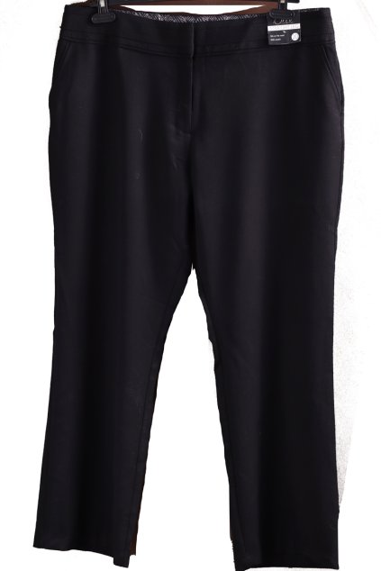 Dámské  černé kalhoty / BM straight leg / XXXXL (48) / UK 20/ ANGLIE