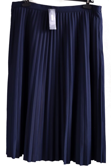 Dámská tmavomodrá plísová sukně /Marks & Spencer / XXL 50 / UK 22 / ANGLIE