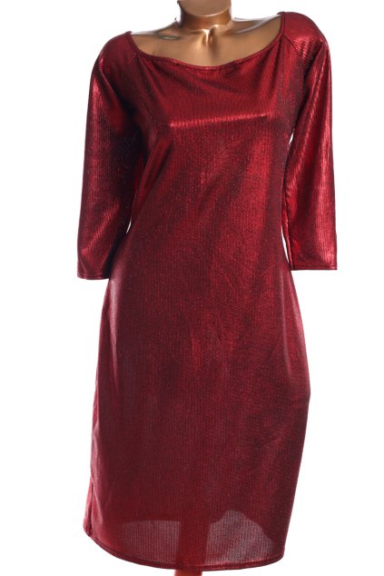 Dámské metalické červeno-černé tenké šaty /BOOHOO / XXXL (50) / UK 22 / ANGLIE