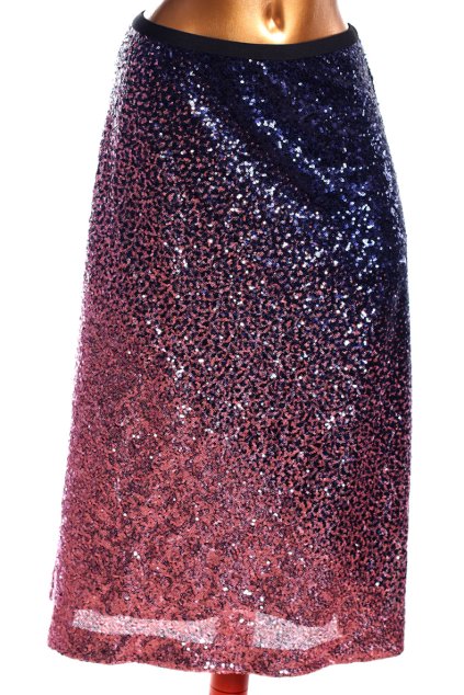 Dámská růžovo-fialová flitrovaná sukně / Marks & Spencer / XXXL (48/50) / UK 20 / ANGLIE